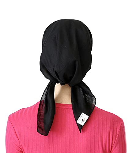 Cotton Square Head Scarf for Women, 28" by 28", Solid Colors, Bandana Hair Scarf, Lightweight, Tichel Headwear2