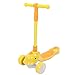 Monopattino per Bambini, Scooter Regolabile in Altezza del Fumetto Scooter Pieghevole con Ruote a LED, Magra per Sterzare, Piattaforma Extra Larga, Monopattino per Bambini dai 2 Ai 10 Anni(Giallo)