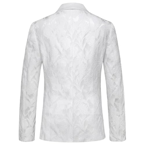 Men's 3-Piece Floral Jacquard Suit Set Wedding Prom Tuxedo with Jacket, Vest & Pants2