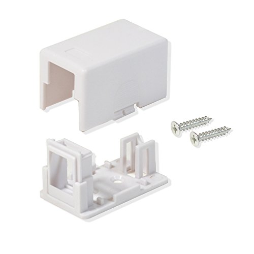 Best 50 Pack Surface Mount Box 1 Port Single Hole Keystone Jack Cat5e/Cat6 White