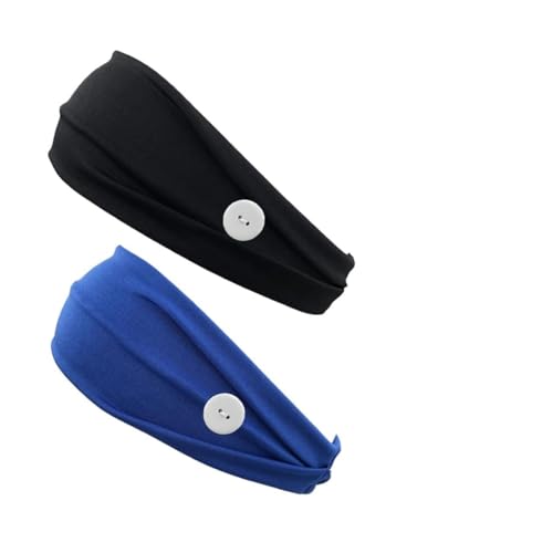 OUNONA 2piezas Diadema Elástica Botón Para Cuidado De Orejas Diadema Deportiva Para Mujer Para Usar Mascarilla y El Cabello Su Lugar