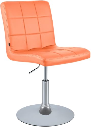 CLP Esszimmerstuhl höhenverstellbar mit Lehne Ricky, 360° Drehstuhl gepolstert mit Kunstlederbezug, Metallgestell in Chromoptik, Farbe:orange CLP Esszimmerstuhl höhenverstellbar mit Lehne Ricky, 360° Drehstuhl gepolstert mit Kunstlederbezug, Metallgestell in Chromoptik, Farbe:orange