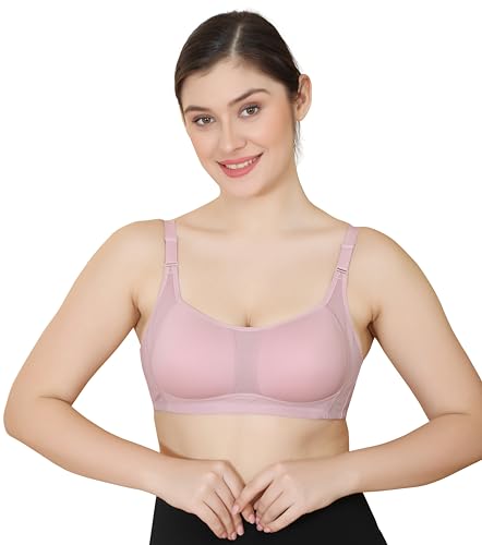 Image of GLAMORAS Nylon Blend Full Coverage Minimizer Everyday Bra for Women | Seamless, Wirefree, Padded Everyday Bra with Soft Cups | Size: 34-42, B Cup