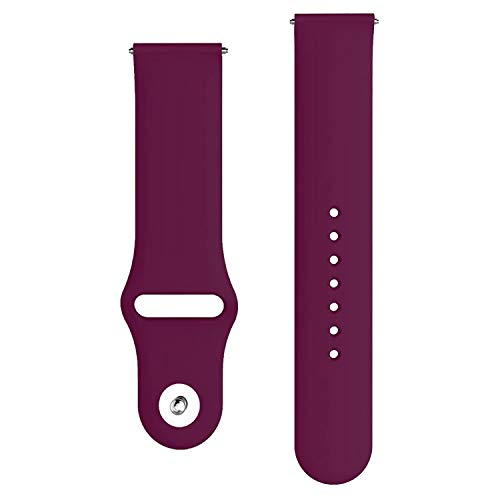 Image of ACM Watch Strap Silicone Belt 22mm compatible with Fossil Gen 5 Carlyle Smartwatch Sports Band Burgundy Purple