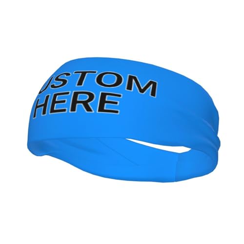 Image of Custom Sports Headband Custom Sweatband Bandana Add Your Image Logo Text Number. Bulk Custom Men Or Women Moisture Wicking Ventilate Elastic ﻿Headband