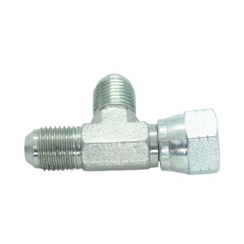 Image of 1 Piece Steel JIC Flare Tube Fitting,Tee Swivel Run 3 /8 JIC (9 /16 inch-18 Threads)