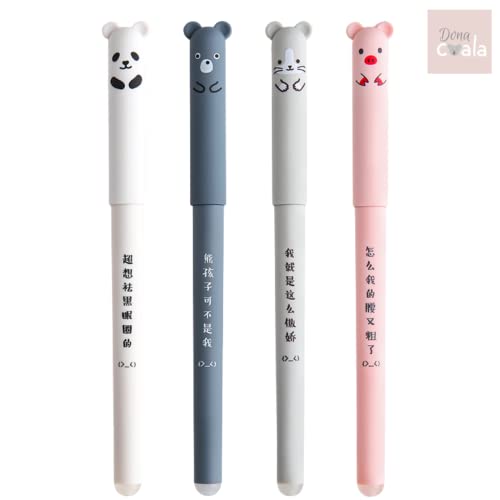 Caneta fofa kawaii pets 4 unidades