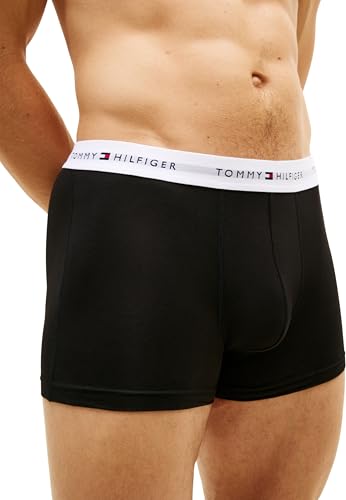 Tommy Hilfiger Herren 3er Pack Boxershorts Trunks aus Baumwolle mit Stretch, Schwarz (Jde Wnk/Blu Orb/Whte), M 3