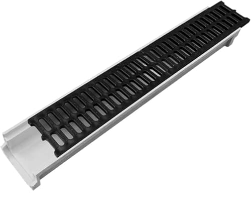 Canal d'évacuation des eaux pluviales en forme de U avec grille