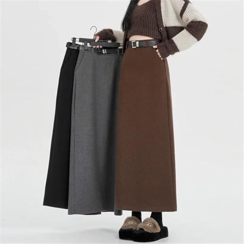 Women Winter Elegant Long-Slimming Bodycon Woolen for Thickened Mid-Length Skirt4
