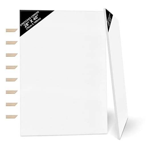 Kurtzy Pack de 2 Lienzos para Pintar en Blanco - 70 x 100 cm – Set Lienzo Blanco Muy Grande Preestirado con Cuñas de Madera - Lienzos Óleo y Acrílico - Lienzos para Pintar, Bocetos y Dibujos