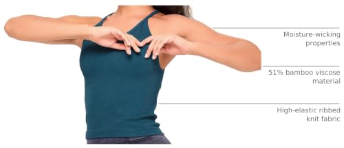 Image of BAMBOO COOL Women's Seamless Tank Top Moisture-Wicking Workout Ribbed Camisoles U-Neck Camis 3-Pack