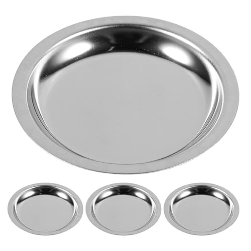 Zerodeko 4pcs Stainless Steel Tea Bag Holder Tray - Tea Bag Saucer Drink Coaster, Small Round Coasters for Strainers Coffee Spoons Table Organization Easy to Clean Silver