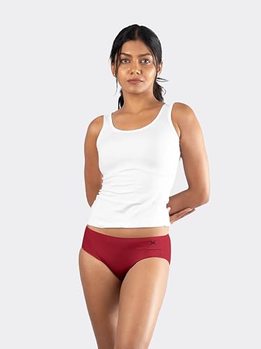 Image of Lavos Bamboo Cotton Panties for Women, Comfortable Soft Mid-Waist Hipster Panty with Thin Inner Elastic, Anti-Bacterial Odour Free Underwear for Womens, Seamless No Visible Briefs for Ladies