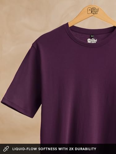 Image of The Souled Store Supima: Men and Boys Short Sleeves Round Neck Solid Premium Basic Casual Lightweight Easy to Style Everyday Streetwear Trendy Supima T-Shirt
