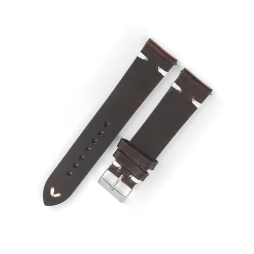 Bracelet en cuir véritable hommes pour style quotidien montre 22mm