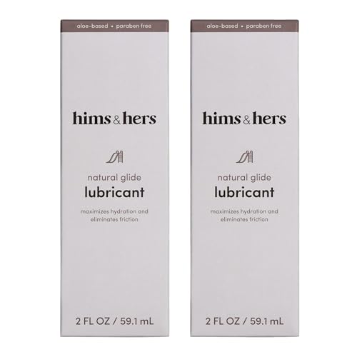 hims & hers Glide Premium Water-Based Lubricant Formulated with Aloe, Green Tea Extract, and Hemp Seed, No Sticky Residue, Hydrating and pH Balanced, No Parabens or Fragrance, 2 Pack