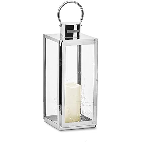 Gartenfreude Farol de Acero Inoxidable con Vela LED Cover