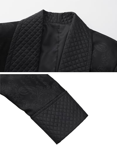 Men's Floral Smoking Jacket with Belt4