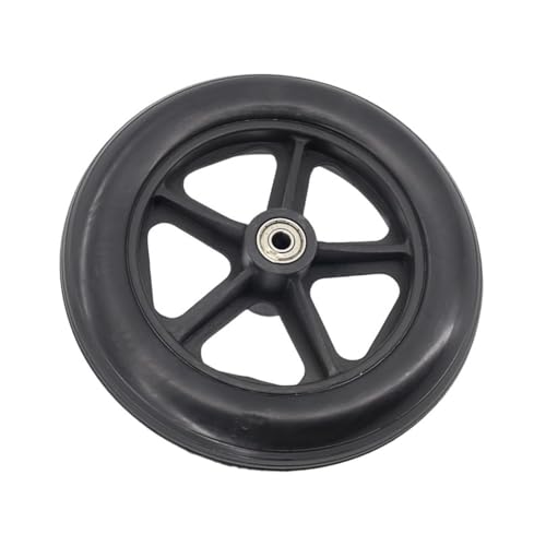 Roue avant 6 pouces pour fauteuil roulant pneu plein noir de remplacement de haute fiabilité