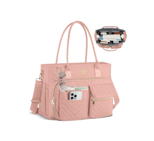 Image of Teacher Tote Bag for Women,Laptop Work Bag for Business Travel,Quilted Nurse Bible Computer Bag Briefcase Gift