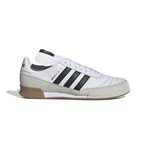 adidas Chuteira de futebol masculina Mundial Goal, Branco/preto/dourado metálico, 9 Wide