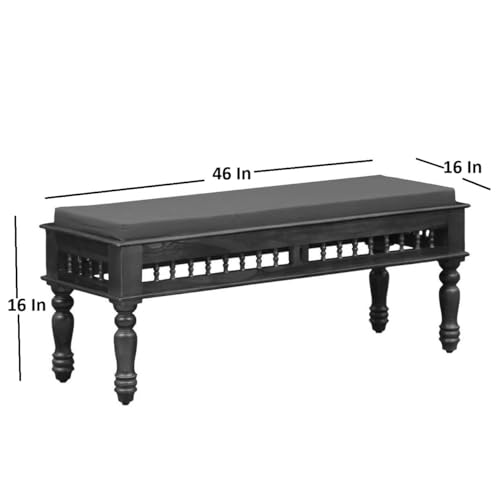 Image of Solid Sheesham Wood 57 Inch Traditional Dining Table 6 Seater | Six Seater Dinning Table with 4 Chairs & 1 Bench for Home | Dining Room Sets for Restaurants (Teak Finish)