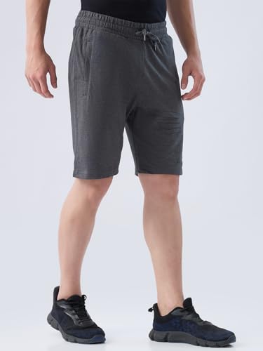 Image of Park Avenue Men Comfort Fit Solid Pattern Pure Cotton Flat Front Loungewear Shorts