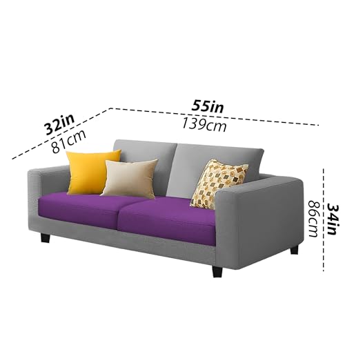 Image of Galib 2 Seater Sofa Set for Living Room (Purple Grey Fabric) Premium Fabric Sofa Set