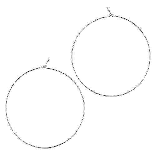 ESMATOO Thin Silver Hoop Earrings for Women - Hypoallergenic Lightweight Silver Hoop Earrings Dainty...