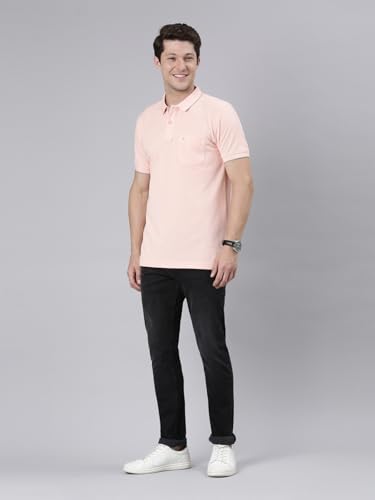 Image of Classic Polo Mens Cotton Blended Solid Half Sleeve Regular Fit Polo Neck T-Shirt