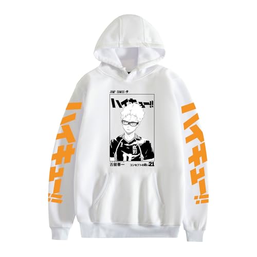 GREOPE Sudadera Hai-Kyuu, Sudadera de Anime para Hombres y Mujeres, SuéTer de Cosplay para Hombre E-White||3X_l