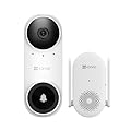 EZVIZ CP3 2K Video Campanello WiFi, Videocitofono a Batteria, Visione Notturna IR, Audio Bidirezionale, Rilevamento Persone, 100% Senza Fili con 5000mAh Batteria