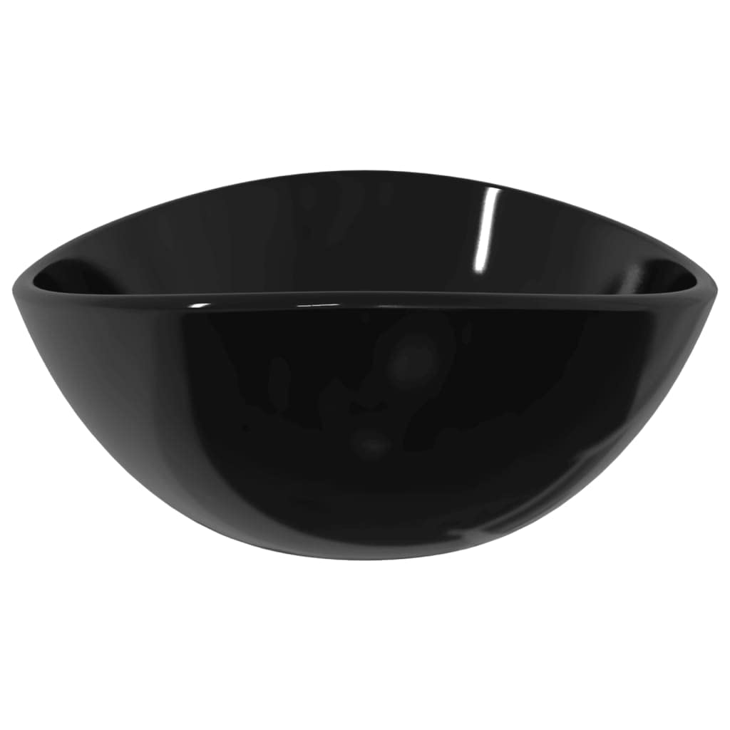 vidaXL Lavabo Baño Fregadero Cocina Tocador Inodoro Hoteles Restaurantes Familia Lavamanos Redondo sobre Encimera de Vidrio Templado Negro
