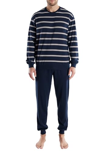 Götzburg Herren Schlafanzug Lang Zweiteiliger Pyjamaset warm 52