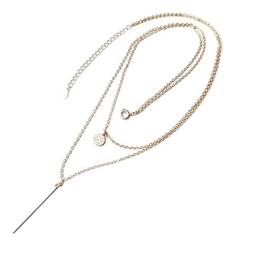 Collier double rond en argent 925 avec diamant clignotant pour femme