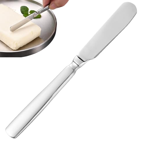 AOYEBO Coltello spalmatore per burro in acciaio inox, manico antiscivolo e lavabile in lavastoviglie (strumento per spalmare crema di formaggio/marmellata, regalo in acciaio 304)