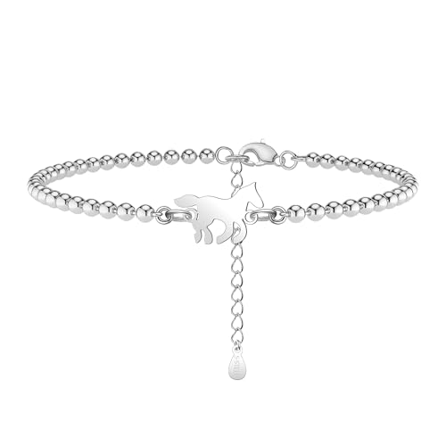 Casxyue Bracelets Cheval Fille Cadeau Cheval Pour Femme Argent Fille Bracelets Cadeau Original Anniversaire Noël