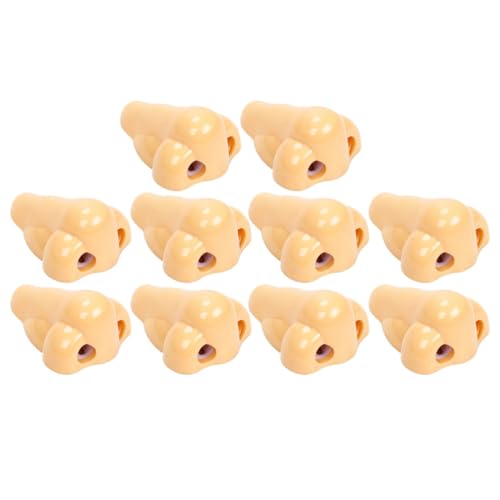 ULTECHNOVO 10 Pièces Taille-crayons en Plastique Jaune Forme de Nez Double Trous, Pratique et Créatif pour Fournitures Scolaires en Classe et Décoration Nouvel An