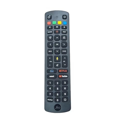 Image of Voice Control Replacement Remote Compatible for Jio Fiber Set Top Box Remote with Voot, Netflix, YouTube, Hotkeys (Please Match Old Before Order)