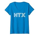 Photo Gallery donna htx houston tx retro design lineare maglietta con collo a v Photo Gallery donna htx houston tx retro design lineare maglietta con collo a v