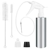 2 in 1 Spray Bottle and Marinade Injector, Anglecai Spray Bottle with Injector Gun/Hose/2 Marinade Needles, Dual Functionality Smoker Spray Bottle and Marinade Injector for BBQ Camping