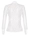 Angsuttc Women White Button Down Shirt See Through Sheer Mesh Long Sleeve Blouse,White L