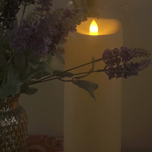 Image of Waterproof Outdoor Battery Operated Flameless Tall Pillar Candle with Timer Large White Plastic Realistic Flickering Fake Electric LED Light for Lantern Wedding Christmas Decorations D4 inchxH10 inch
