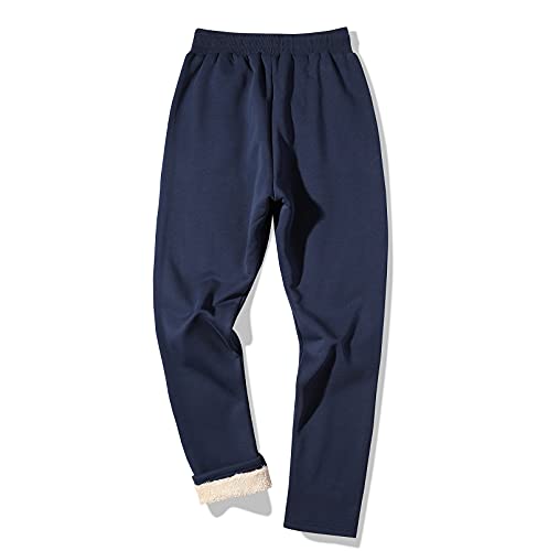 Kissonic Men's Winter Fleece Sweatpants Sherpa Lined Pants Athletic Track Running Pants2
