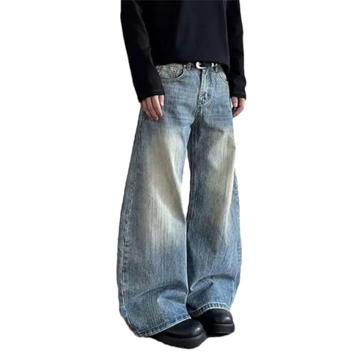 Men's Jeans American Style High Street Curved Knife Flared Straight Leg Trousers