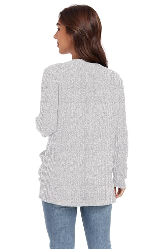 Image of GRECERELLE Womens Long Sleeve Lightweight Open Front V-Neck Casual Cardigan Sweaters Outerwear with Pockets 2025, S-2XL