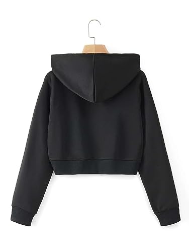 Image of Crop Hooded Sweatshirt for Women Winter Wear Crop Hoodie