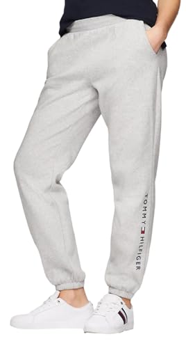 Image of TOMMY HILFIGER Women's Embroidered Tommy Logo Sweatpants Collection 2025, Smoke Grey Heather., XL