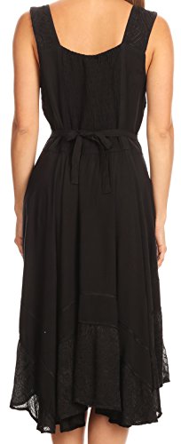 Image of Sakkas Magdilena Stonewashed Corset Front Embroidered Dress